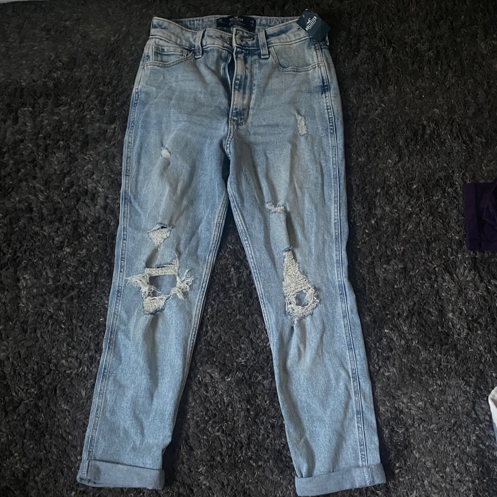 Hollister Light Blue Distressed Boyfriend Jeans